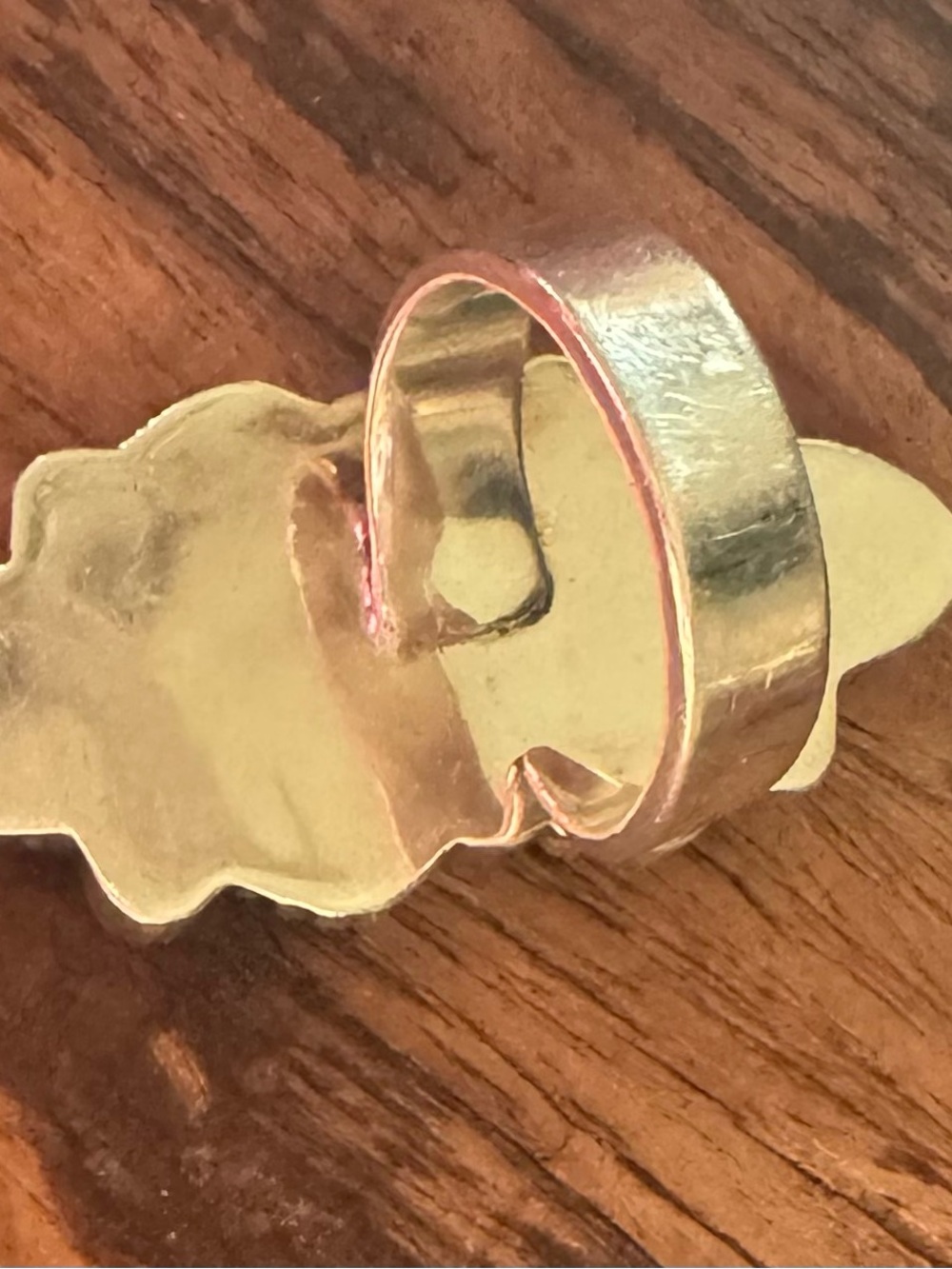 Statement champagne and hot Pink opal crawler Ring - adjustable sterling silver - Picture 4 of 5